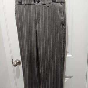 Lee Size 12 M Comfort Waistband Gray and White Striped Casual Straight Leg Pants